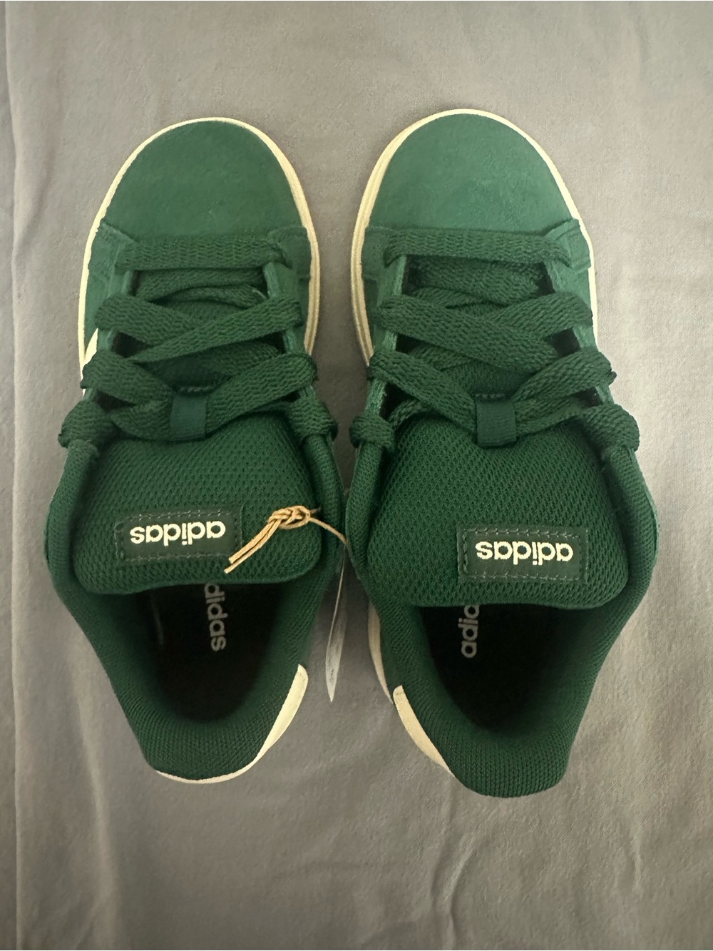 adidas Kids Green Low-Top Sneakers with White Trim